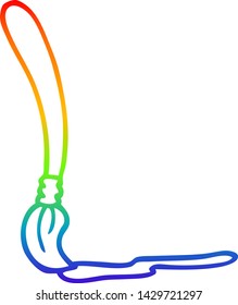 dibujo de línea de gradiente de arco iris de un pincel de pintura de dibujos animados