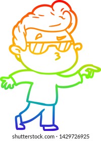 Regenbogen-Farbverlauf-Zeichnung eines Cartoon-Coole
