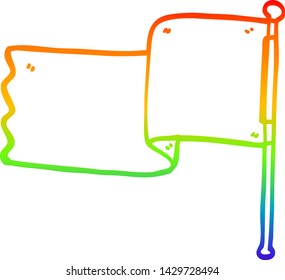 rainbow gradient line drawing of a cartoon red flag