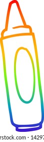 rainbow gradient line drawing of a cartoon coloring crayon