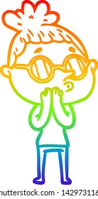 dibujo de una mujer de dibujos animados con gafas