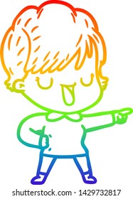 rainbow gradient line drawing of a cartoon woman talking