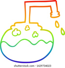 Regenbogengradientenzeichnung einer Cartoon-Blubbling-Chemikalien
