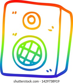 dibujo de línea de gradiente de arco iris de un altavoz de música de dibujos animados