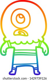 Regenbogengradientenzeichnung eines außerirdischen Raumfahrers