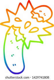 Regenbogen-Farbverlauf-Zeichnung einer Cartoon-Wurst