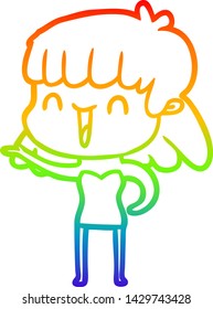 dibujo de una mujer de dibujos animados con gradiente de arco iris