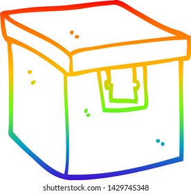 Rainbow Gradient Line Drawing Of A Cartoon Evidence Box