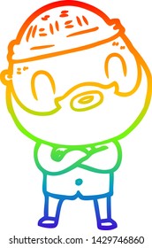 Regenbogen-Farbverlauf-Zeichnung eines Cartoon-Bärenmanns