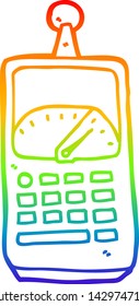 dibujo de una línea de degradado de arco iris de un equipo científico de dibujos animados
