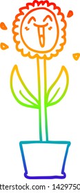 dibujo de una flor de dibujos animados en una olla