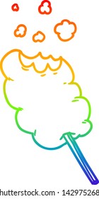 rainbow gradient line drawing of a cartoon candy floss