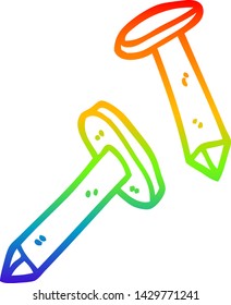 nails cartoon rainbow line