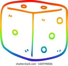 Regenbogengradientenzeichnung einer roten Würfel