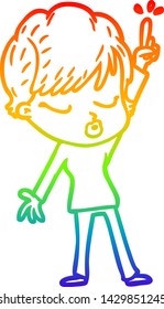 rainbow gradient line drawing of a cartoon woman with eyes shut
