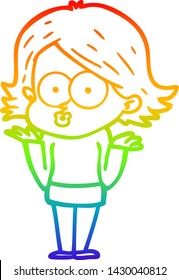 Regenbogengradientenzeichnung einer Cartoon-Girl-Zeichnung