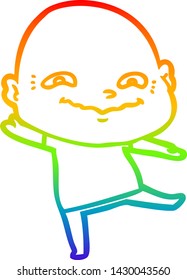 rainbow gradient line drawing of a cartoon creepy guy