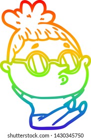 dibujo de una mujer de dibujos animados con gafas de sol