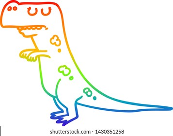 Regenbogengradientenzeichnung eines Cartoon-Dinosauriers