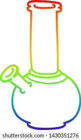 rainbow gradient line drawing of a cartoon bong