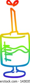 rainbow gradient line drawing of a cartoon blood sample