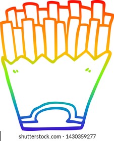 Regenbogengradientenzeichnung einer Cartoon-Pommes frites