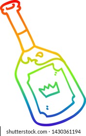 rainbow gradient line drawing of a cartoon alcoholic drink