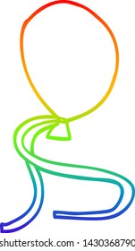 dibujo de la línea de gradiente del arco iris de una canción de dibujos animados con una cuerda