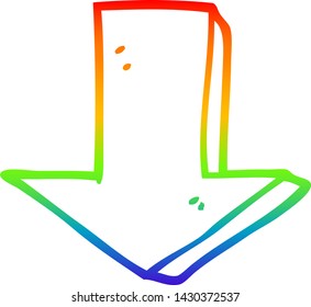 Regenbogengradientenzeichnung eines Cartoon-Zeigepfeils