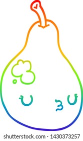 dibujo de una pera de dibujos animados con gradiente arco iris