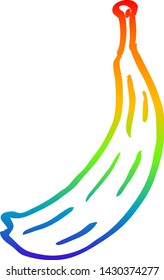 rainbow gradient line drawing of a cartoon banana