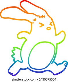 Regenbogengradientenzeichnung eines Cartoon Kaninchens