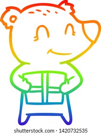 Regenbogen-Farbverlauf-Zeichnung eines christlich-polaren Bärenkartoons