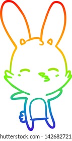 Regenbogen-Farbverlauf-Zeichnung einer seltsam scharfsinnigen Cartoon