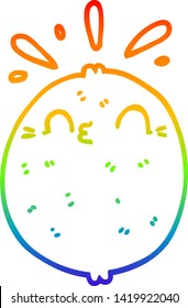 Regenbogen-Farbverlauf-Zeichnung einer süßen Cartoon-Zitrone