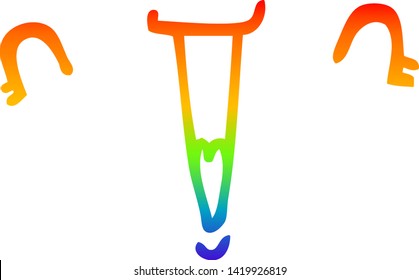 rainbow gradient line drawing of a cute cartoon face