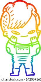 dibujo de una linda caricaturista con corte de pelo hipster