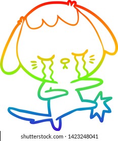 dibujo de una linea de gradiente arco iris de un tierno elefante de dibujos animados