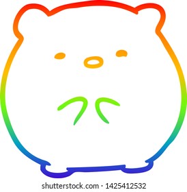 rainbow gradient line drawing of a cute polar bear