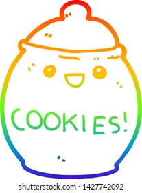 Regenbogen-Farbverlauf-Zeichnung einer süßen Cartoon-Cookie-Glas