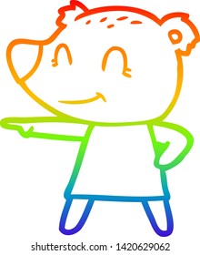 dibujo de una caricatura de un oso femenino con gradiente de arco iris