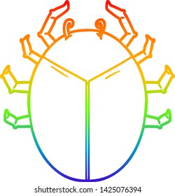 dibujo de línea de gradiente de arco iris de una caricatura de bichos gigantes