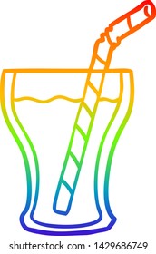 rainbow gradient line drawing of a glass of cola