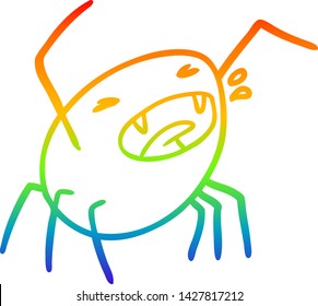 dibujo de una araña de halloween con gradiente de arco iris