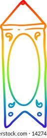 rainbow gradient line drawing of a hanging regal banner