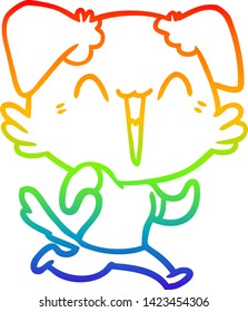 dibujo de una pequeña caricatura de perro con gradiente de arco iris
