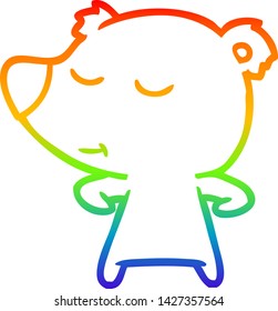 Regenbogengradientenzeichnung eines glücklichen Polarbären