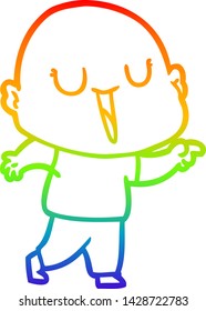 Regenbogengradientenzeichnung eines glücklichen Karikaturenkampfmannes