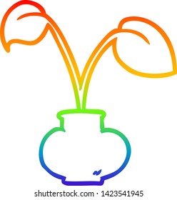 dibujo de la línea de gradiente de arco iris de una planta de vivienda