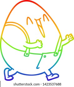 dibujo de la línea de gradiente del arco iris de un humpty dumpty egg man